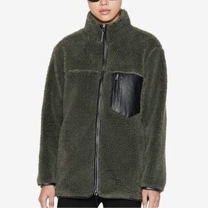 Anine Bing Olive Green Jacket with Black Accents
